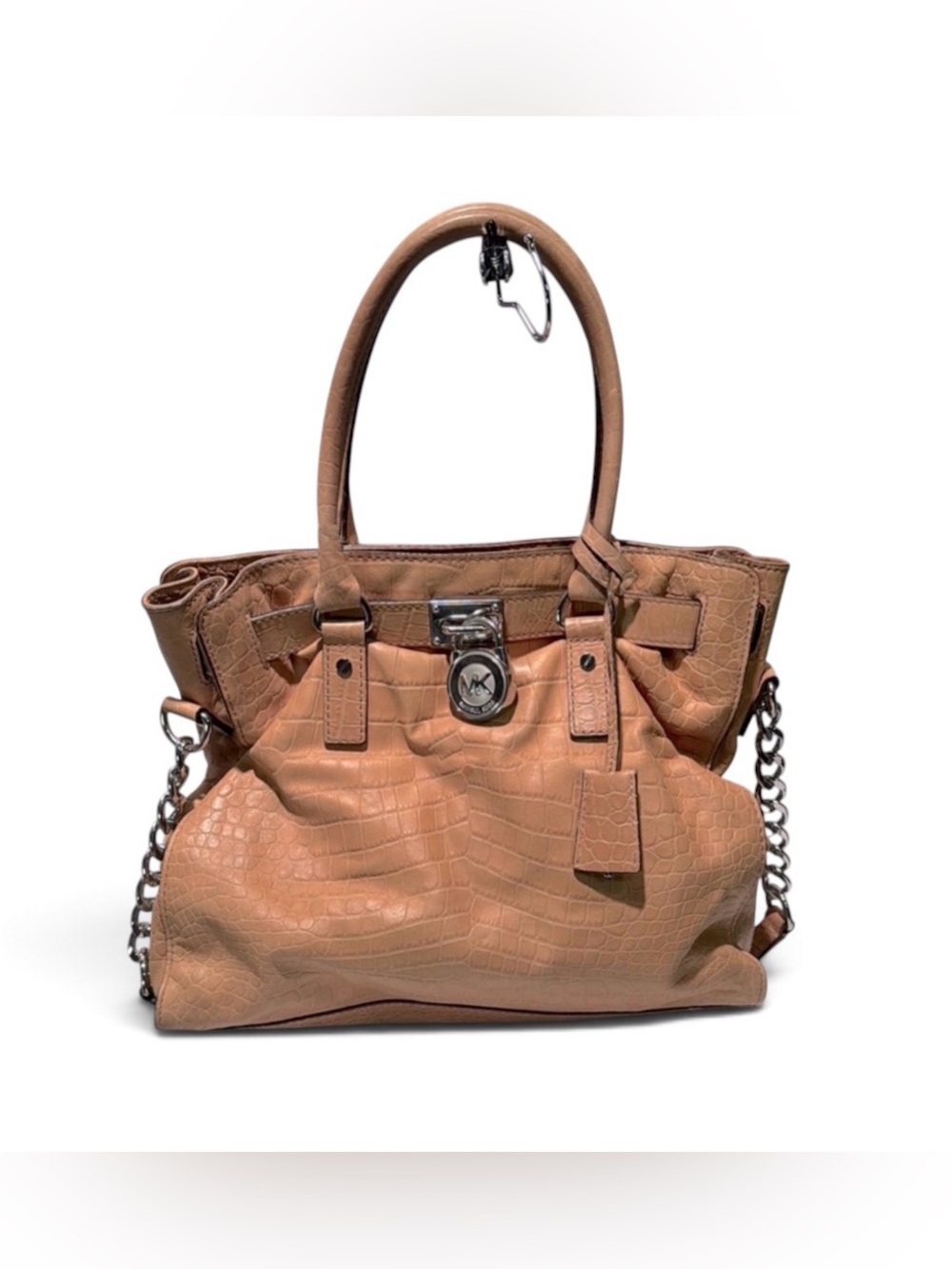 Michael Kors Tan Leather Satchel with Metallic Hardware